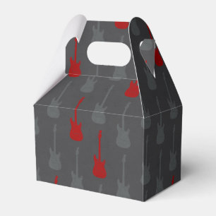 Grungy Klassische E-Gitarre Polka-Punkte grau rot Geschenkschachtel