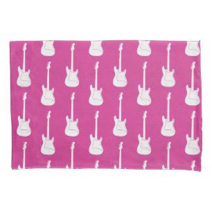 Grungy Klassische E-Gitarre Polka-Punkte rosa weiß Kissenbezug