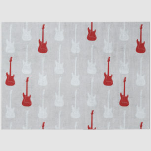Grungy Klassische E-Gitarre Polka-Punkte weiß rot Seidenpapier