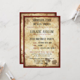 Grungy Lunatic Asylum Birthday Einladung