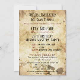 Grungy Murder Mystery Birthday Einladung