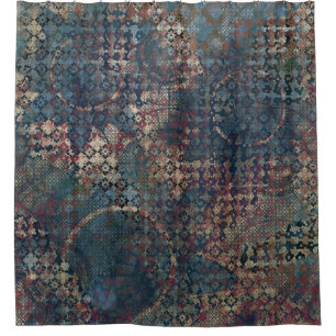 Grungy Muster mit unordentlichem Patchwork von Duschvorhang