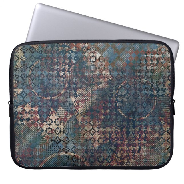 Grungy Muster mit unordentlichem Patchwork von Laptopschutzhülle (Vorderseite)