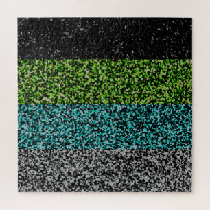 Grungy Noisy Abstract Quoiromantische Pride-Flagge