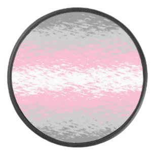 Grungy Noisy Grainy Abstrakte Demigirl-Stolz-Flagg Eishockey Puck