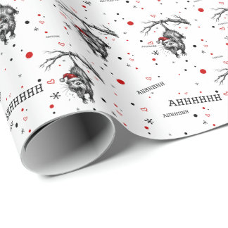 Grungy Opossum Silent Scream Funny Trash Animal AH Geschenkpapier
