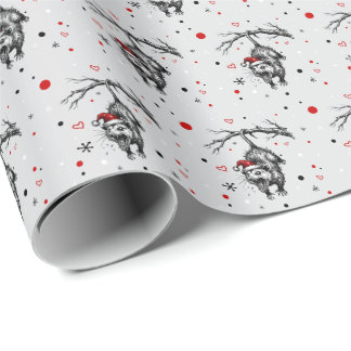 Grungy Opossum Silent Scream Funny Trash Animal Geschenkpapier