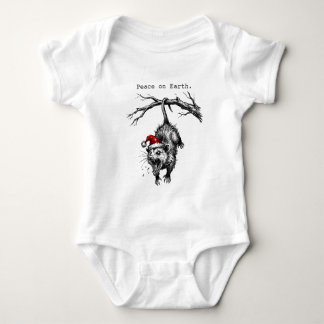 Grungy Opossum Silent Scream Peace on Earth Baby Strampler