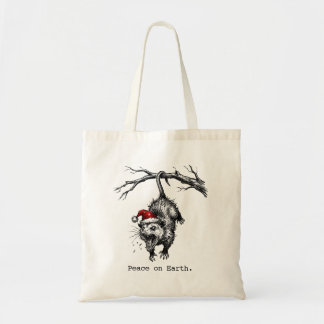 Grungy Opossum Silent Scream Peace on Earth Tragetasche