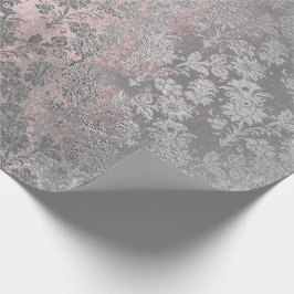 Grungy Pink Rose Silberpulver Blush Blues Geschenkpapier