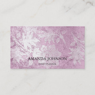 Grungy Pink Silver Stylist Event Planner Vip Visitenkarte