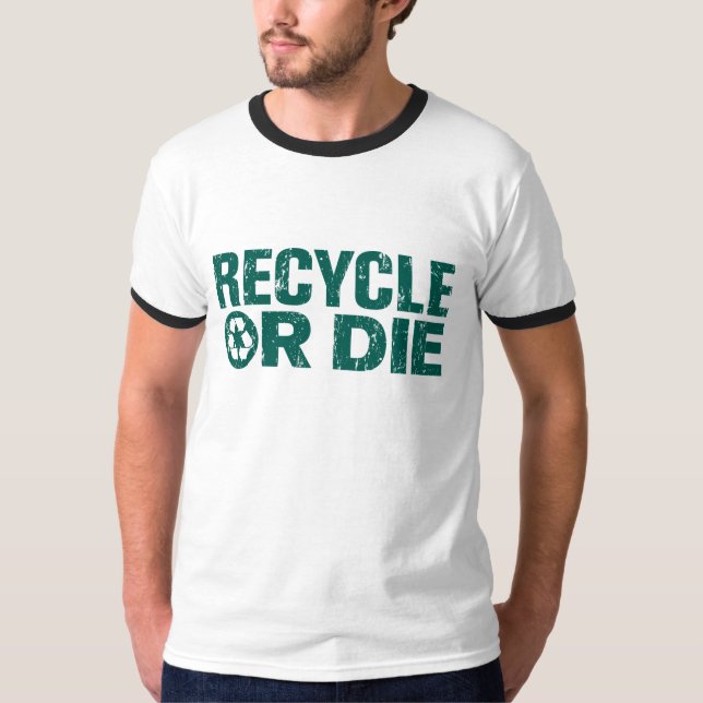 grungy recyceln Sie T-Shirt (Vorderseite)