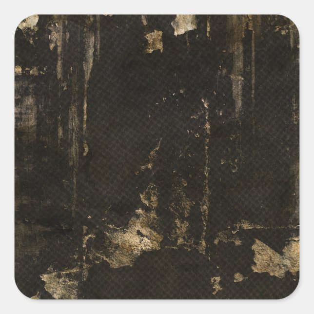 Grungy Ripped Black Background Quadratischer Aufkleber (Vorderseite)