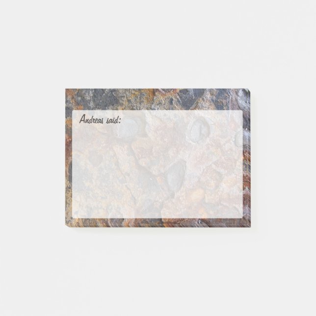 Grungy Rock Textur mit Text Post-it Klebezettel (Vorderseite)