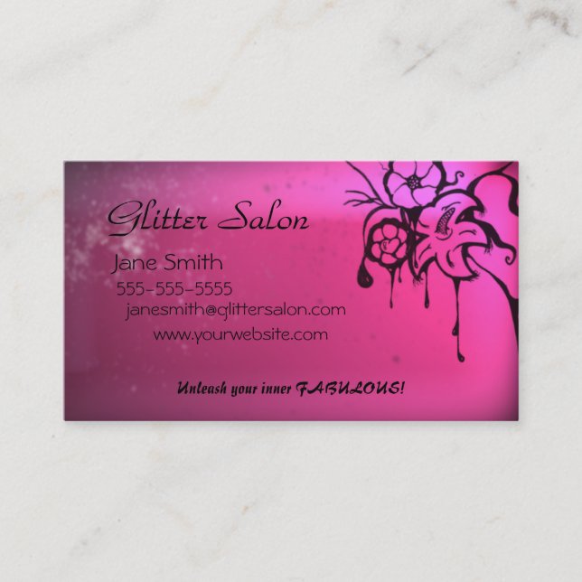 Grungy rosa Salon-Visitenkarte Visitenkarte (Vorderseite)