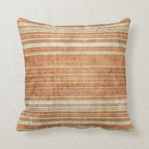 Grungy Rost-orange Streifen-Muster Kissen