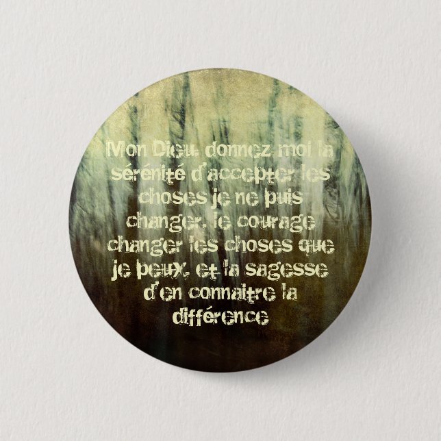 Grungy Ruhe-Gebet im französischen Knopf Button (Vorderseite)