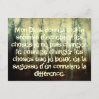 Grungy Serenity Prière en français Carte postale