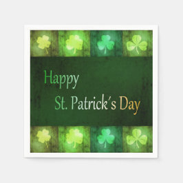 Grungy St. Patrick's Day Kleeblatts - Paper Napkin Serviette