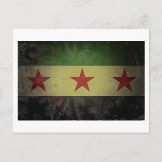 Grungy Syria Flag Postkarte (Vorderseite)