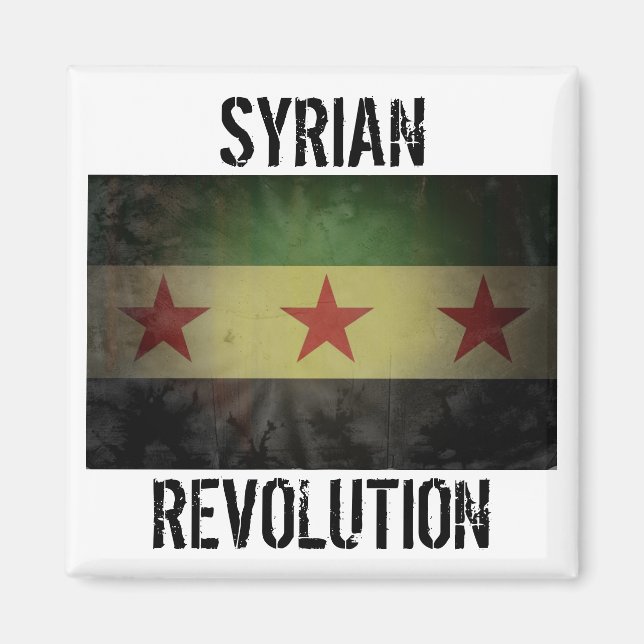 Grungy Syrian-Flagge Magnet (Vorne)