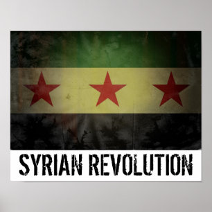 Grungy Syrian-Flagge Poster