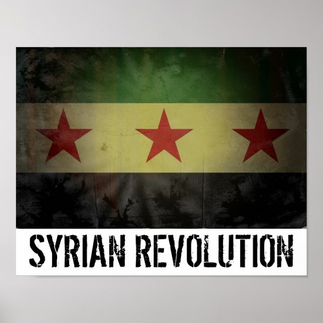 Grungy Syrian-Flagge Poster (Vorne)
