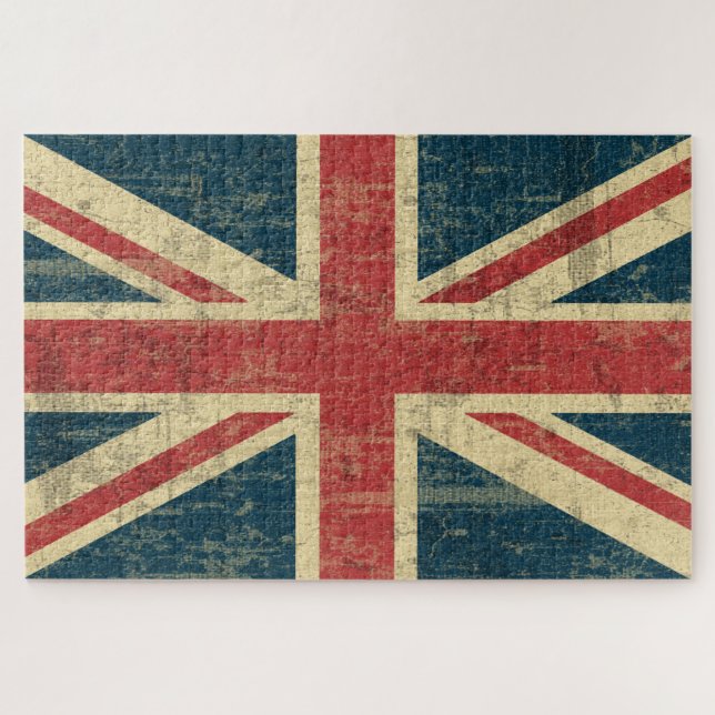 Grungy Union Jack Flag, Vereinigtes Königreich (Horizontal)