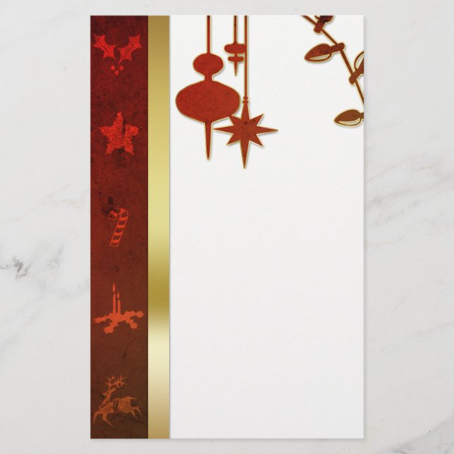 Grungy Vintag Gold Christmas Briefpapier (Vorderseite)