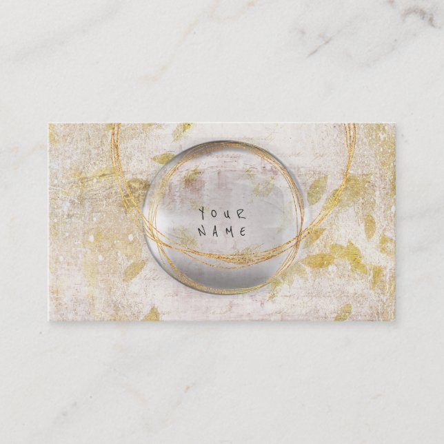 Grungy Wall Golden Foil Glass White Fall Vip Visitenkarte (Vorderseite)