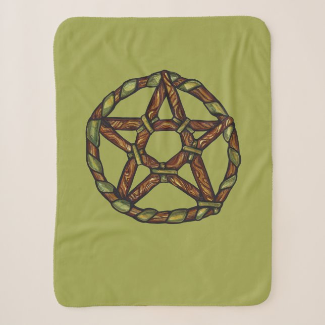 GrünHexenpentagramm Sherpadecke (Vorderseite)