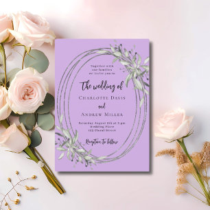 Grünhochzeit von Lavendel Einladung