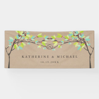 Grünknottierte Liebe Bäume auf Kraft-Frühjahrssehe Banner