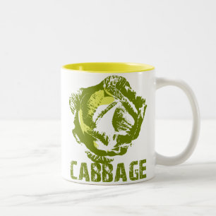 Grünkohl-Pop-Kunst-Tasse Zweifarbige Tasse