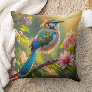 Grünköpfiger Teal Flügel Fantasy Vogel Kissen