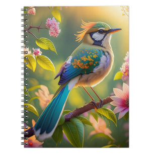 Grünköpfiger Teal Flügel Fantasy Vogel Notizblock