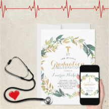Grünkranz + Goldfetti medizinischer Abschluss