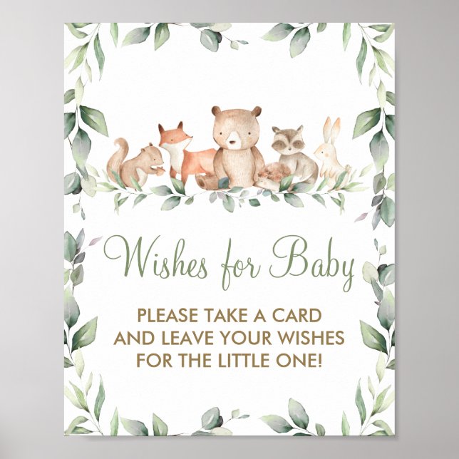 Grünland Woodland Tierwünsche für Baby Sign Game Poster (Vorne)