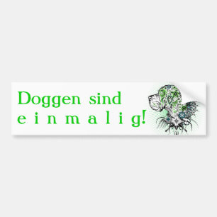 Grünliche Deutsche Dogge Autoaufkleber