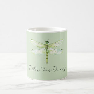 Grünliche Libelle Kaffeetasse