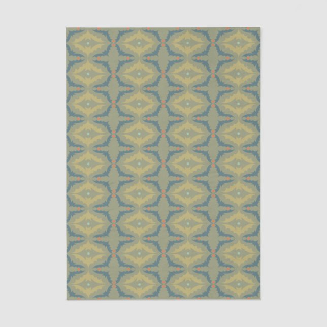 Grünliches Retro-Vintage-Muster Seidenpapier (Vorderseite)