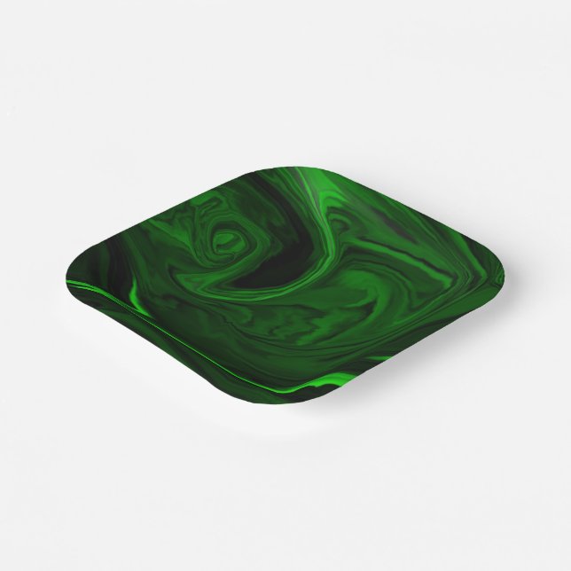 Grünmalachit Pappteller (Gewinkelt)