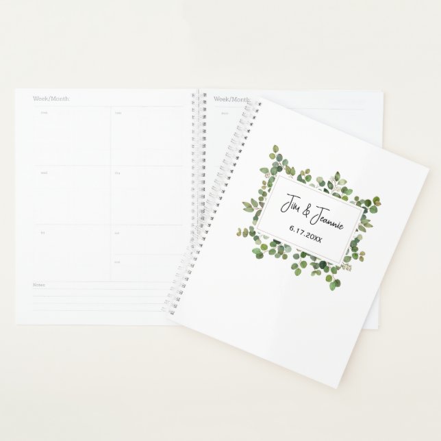 GrünNAME & NAME Hochzeitdatum Zeitloses Paar Planer (Anzeige)
