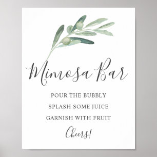 Grünoliv Mimosa-Bar Poster
