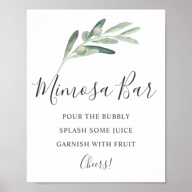 Grünoliv-Mimosa-Bar Poster (Vorne)