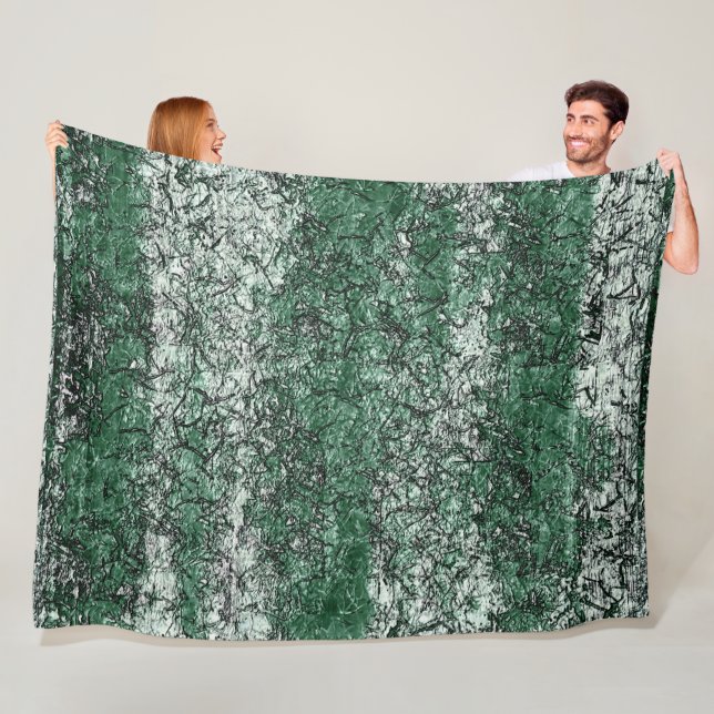 Grünölstruktur auf Stöcken und Fäden Fleecedecke (Beispiel)