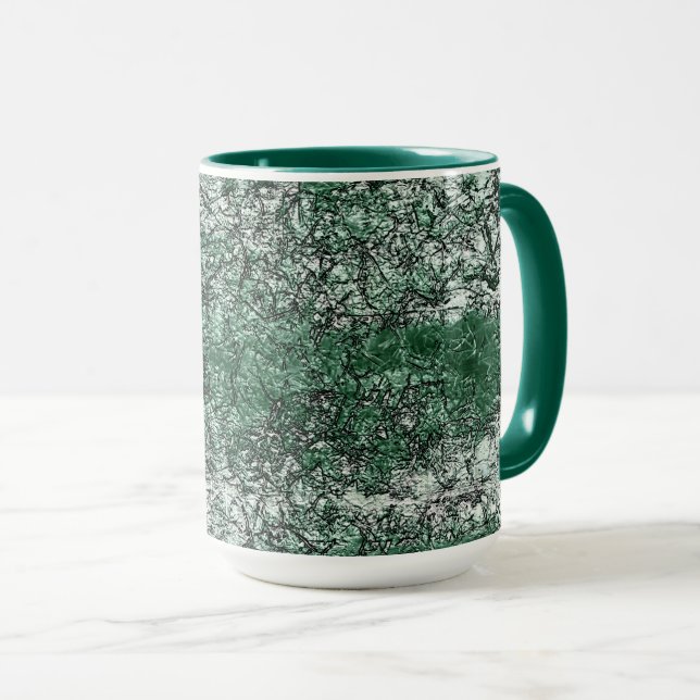 Grünölstruktur auf Stöcken und Fäden Tasse (VorderseiteRechts)