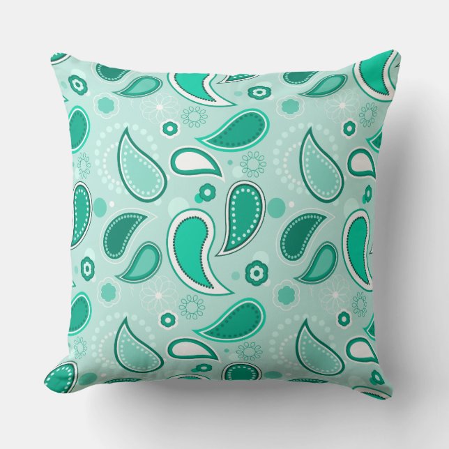 Grünpaisley Kissen (Vorderseite)