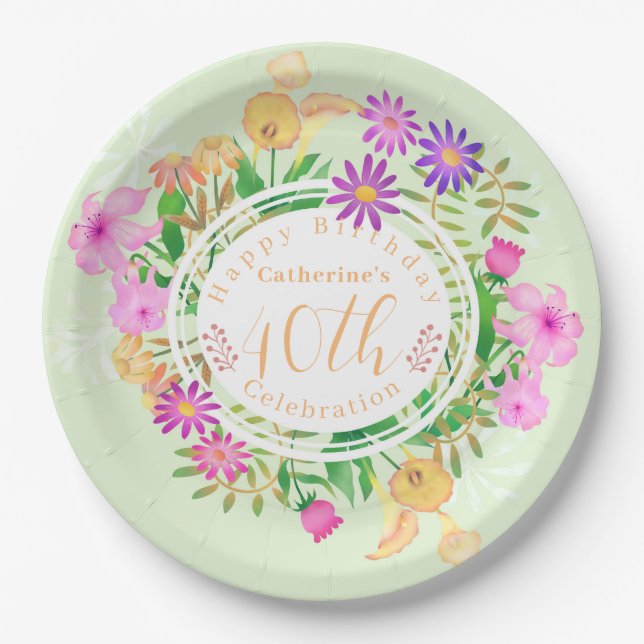 Grünpapierplatte für Blumengärten Pappteller (Vorderseite)