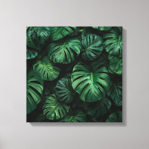 Grünpflanzen - Abstrakt Monstera Dschungel Print